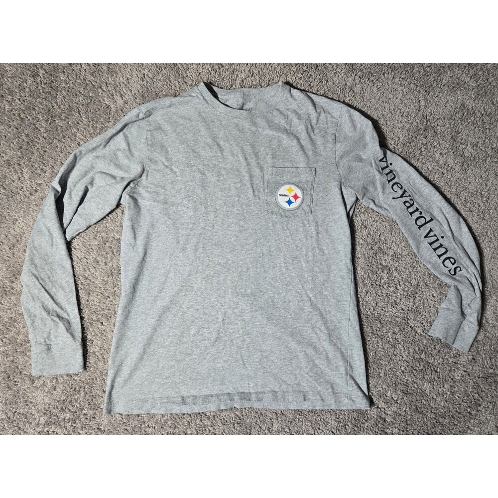 Nfl Vineyard Vines Pittsburgh Steelers Long Sleeve Shirt Good day Gray Small